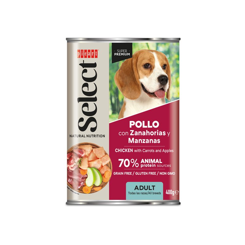 Picart Select Adult Pollo con Zanahorias y Manzanas Lata 400 g