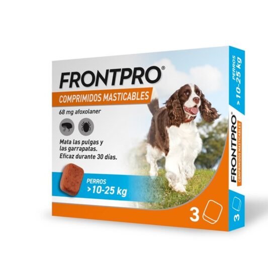 Frontpro Comprimidos Masticables Antiparasitario para perros 10-25kg pack x 2