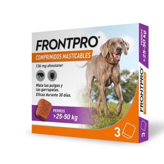 Frontpro Comprimidos Masticables Antiparasitario para perros 25-50kg Pack x 2
