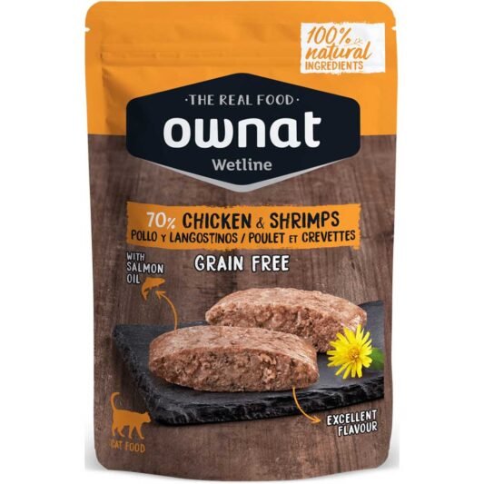Ownat Wetline Pollo y Langostinos caja x10uds