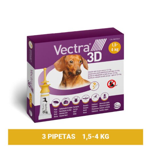 Vectra 3D pipetas antiparasitarias para perros 1,5 a 4kg - 3 pipetas