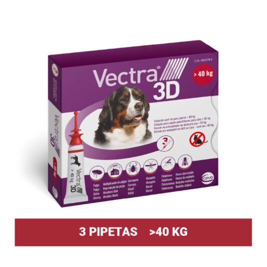 Vectra 3D pipetas antiparasitarias para perros +40kg- 3 pipetas