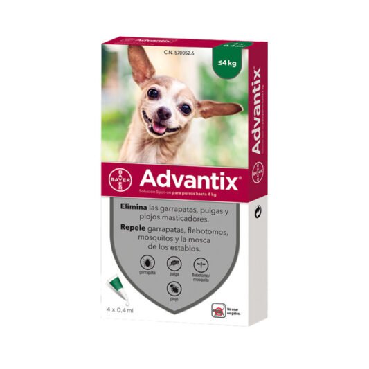 Advantix Perros muy pequeños de 1,5 a 4kg (4 pipetas)