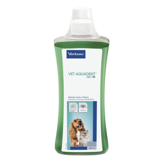 VIRBAC VET AQUADENT ENJUAGUE BUCAL PARA PERROS Y GATOS 500 ml