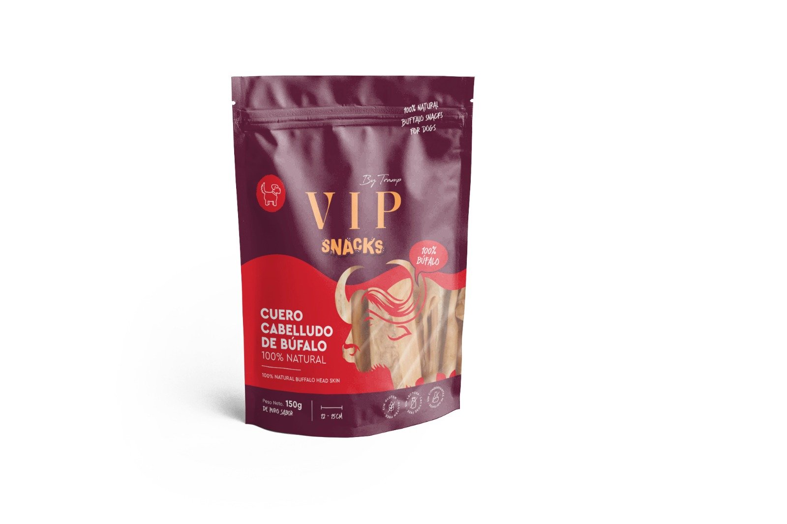 Tramp VIP Snack Cuero Cabelludo Búfalo Natural 150g