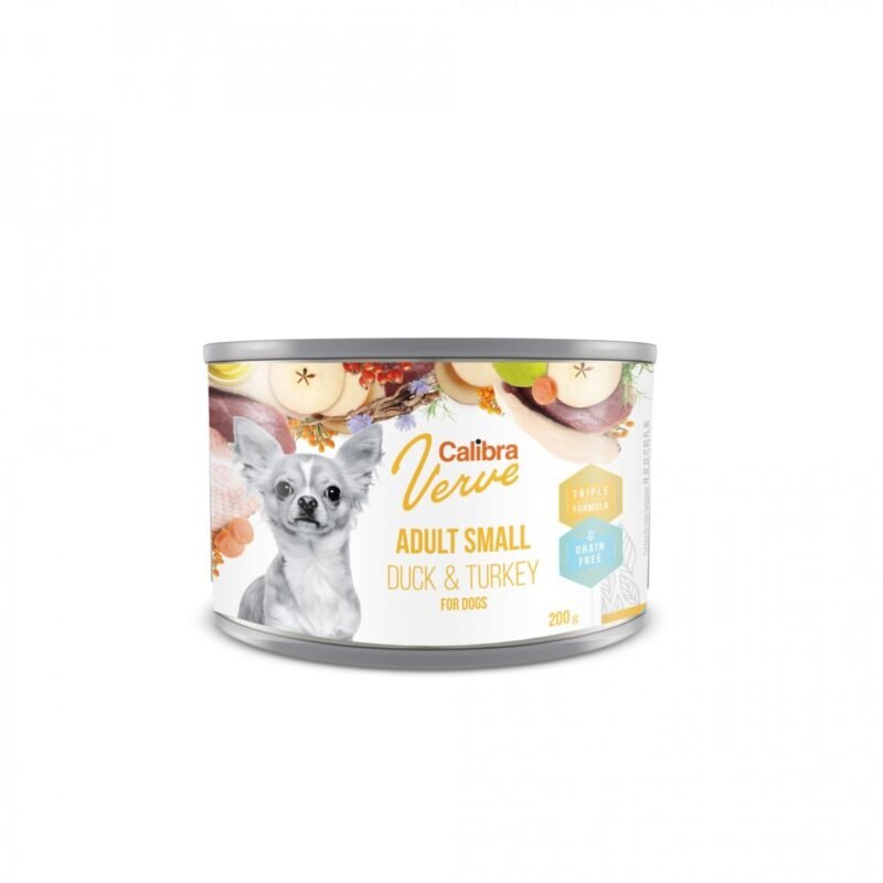 Calibra Dog Verve Grain Free Adult Small Pavo y Pato para Perros — Lata 200 g