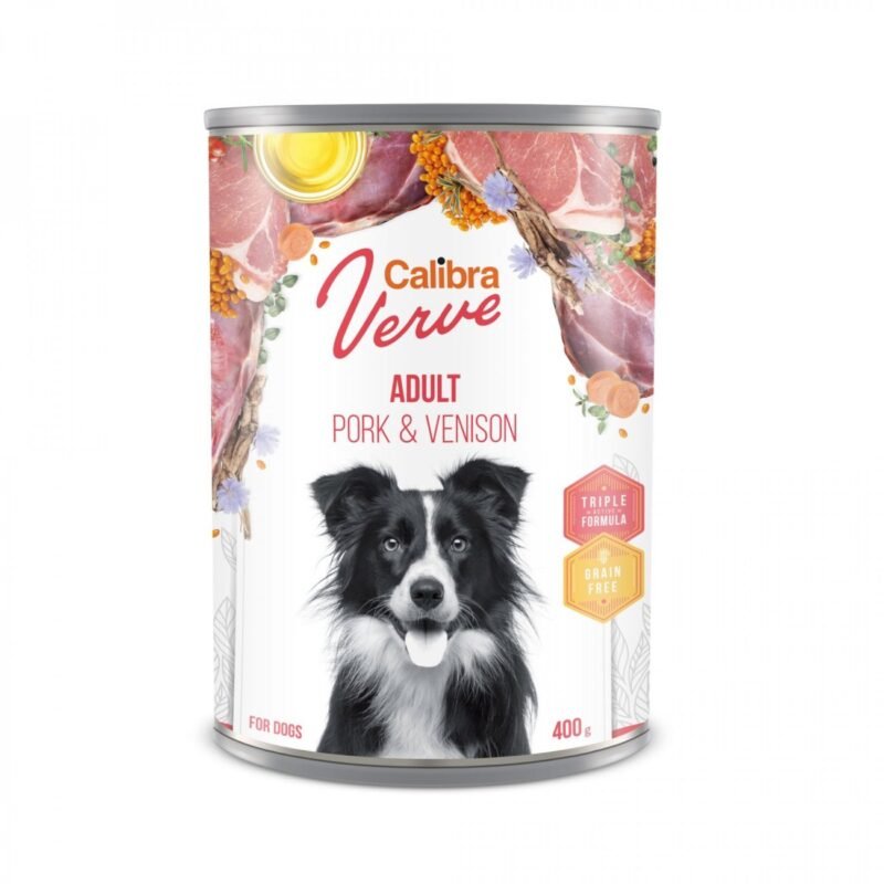 Calibra Dog Verve Grain Free Adult Cerdo y Venado para Perros — Lata 400 g