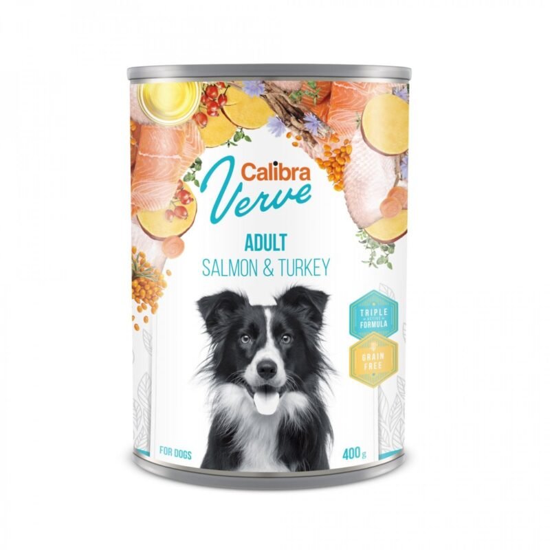 Calibra Dog Verve Grain Free Adult Salmón y Pavo para Perros — Lata 400 g
