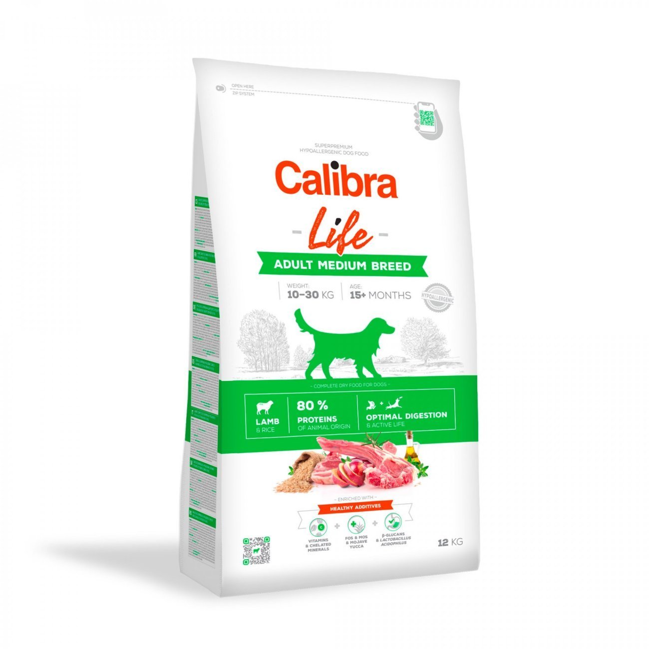 Calibra Dog Life Adult Medium Breed Cordero para Perros Medianos — 12 kg