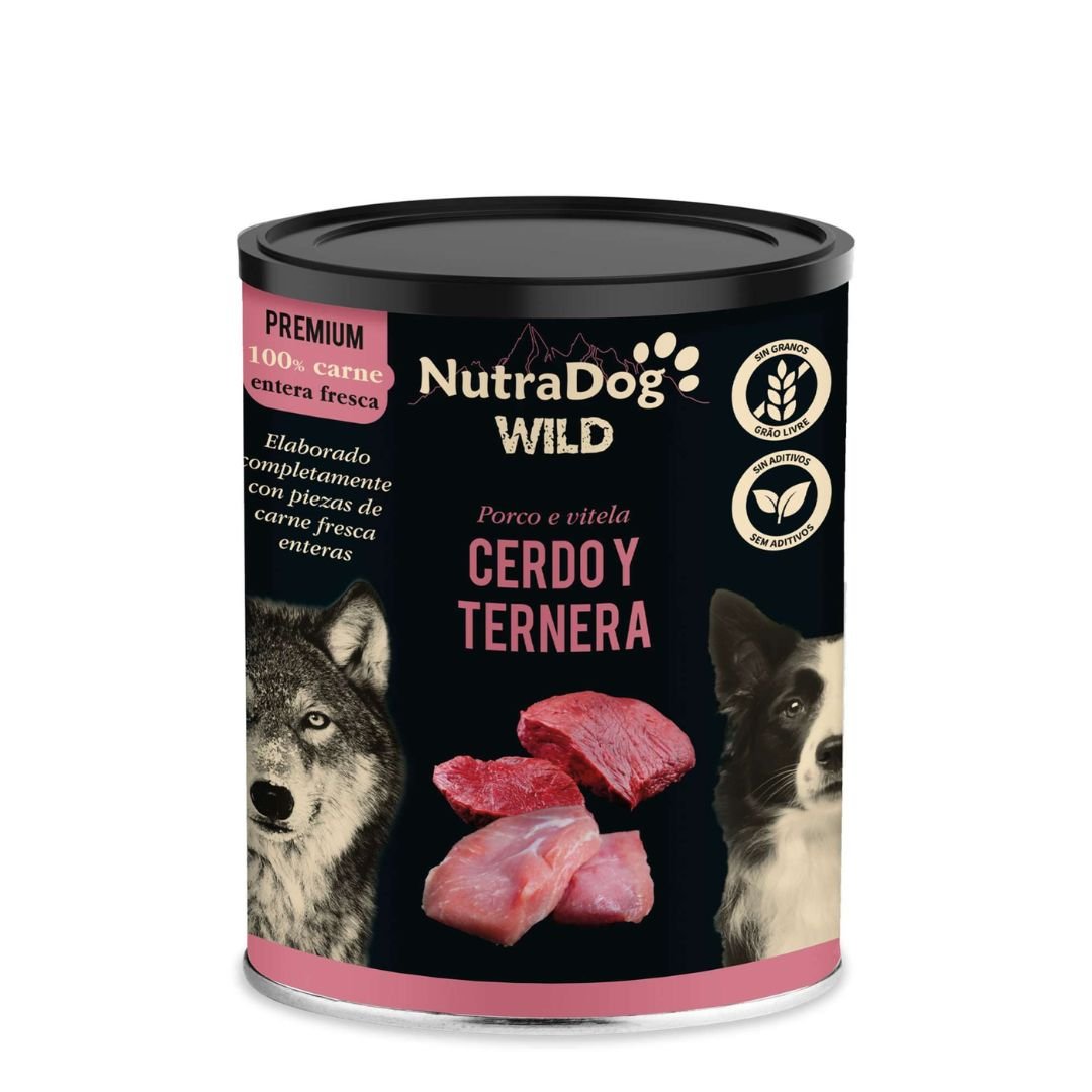 NutraDog WILD Premium – Lata de cerdo y ternera