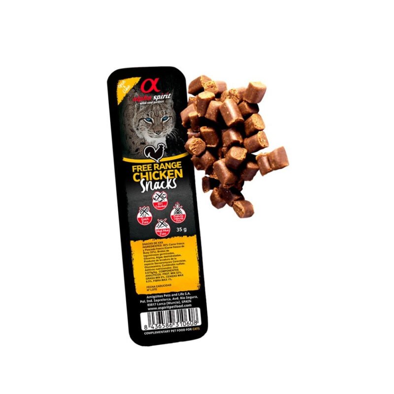 Alpha Spirit Snack Ave de Corral Para Gatos