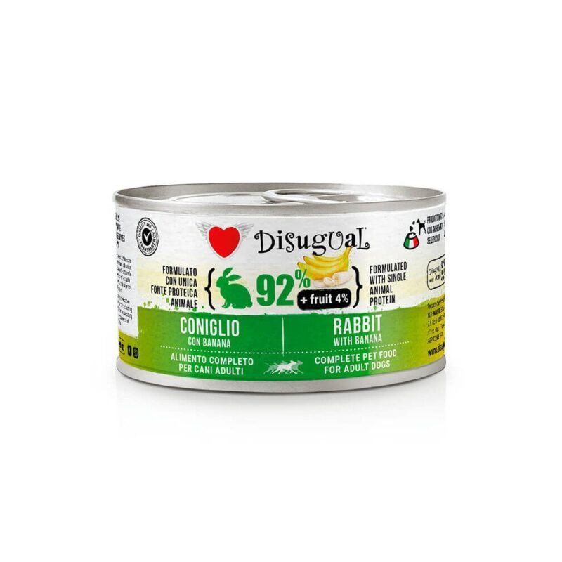 Disugual Fruit Conejo con Banana Lata para Perros