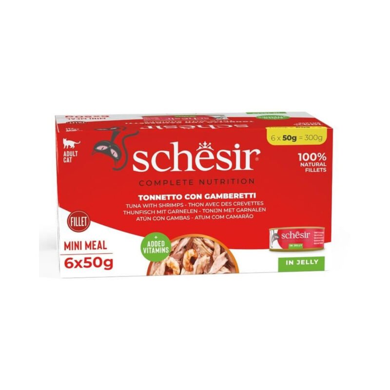 Schesir Adult Atún con Gambas en Gelatina Lata para Gatos