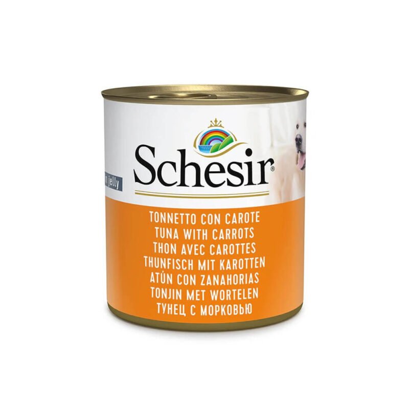 Schesir Adult Atún con Zanahorias en Gelatina Lata para Perros