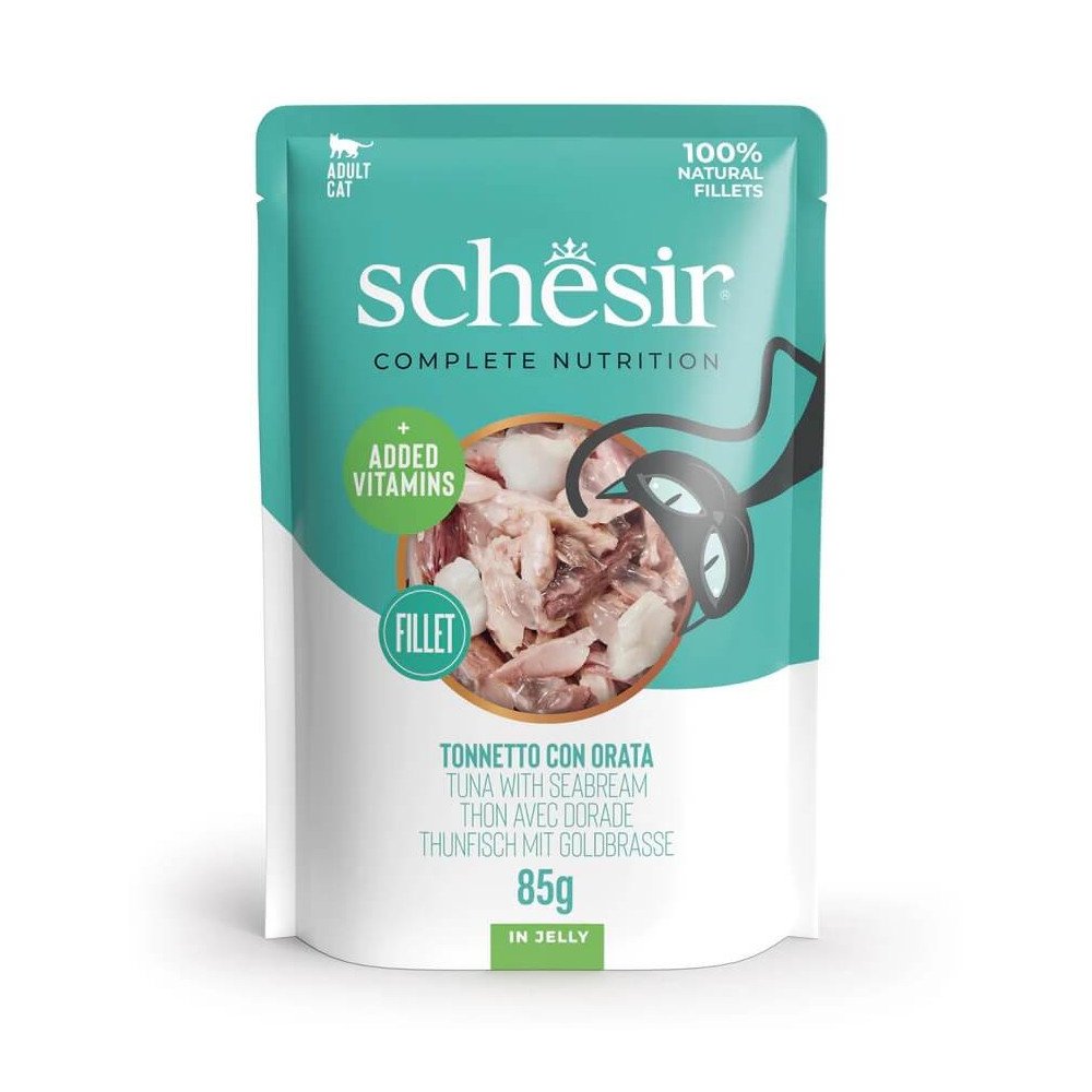 Schesir Adult Filetes de Atún con Dorada en Gelatina Sobre para Gatos