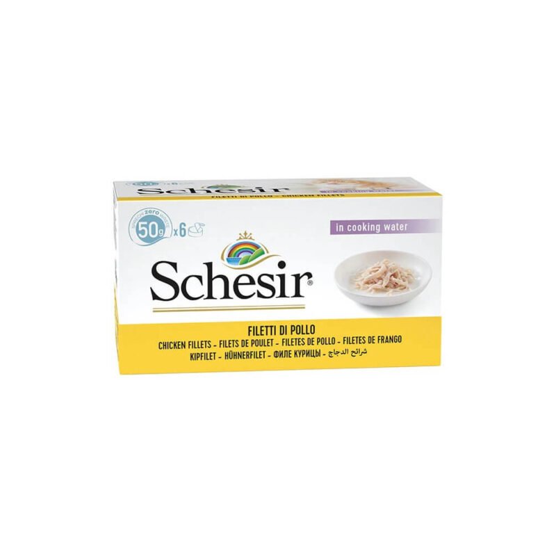 Schesir Adult Filetes de Pollo en Agua de Cocción Lata para Gatos