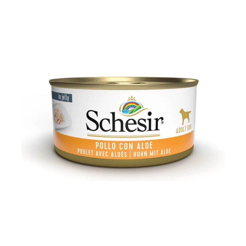 Schesir Adult Pollo con Aloe en Gelatina Lata para Perros