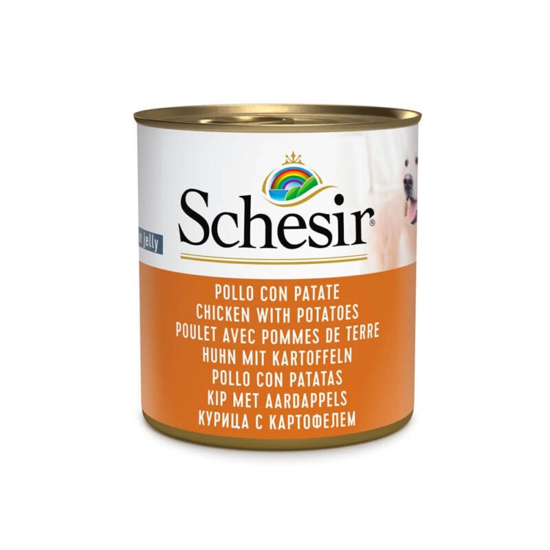 Schesir Adult Pollo con Patatas en Gelatina Lata para Perros