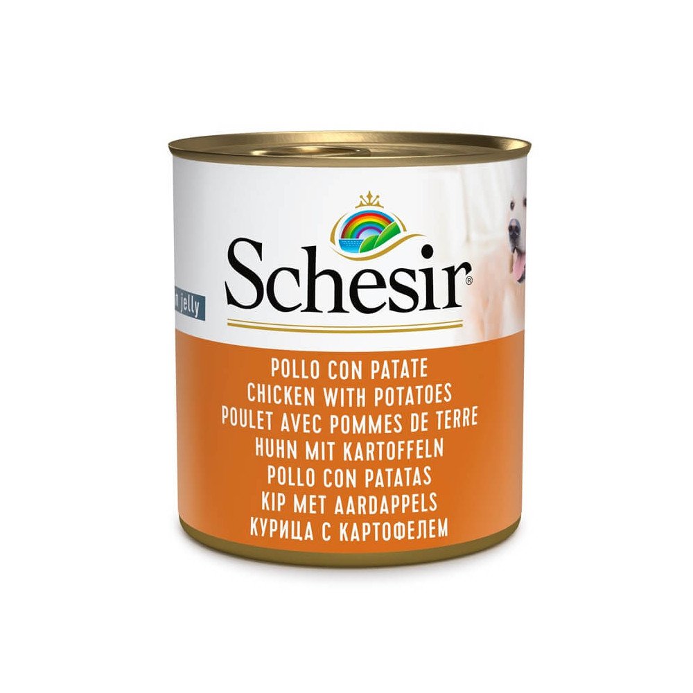 Schesir Adult Pollo con Patatas en Gelatina Lata para Perros