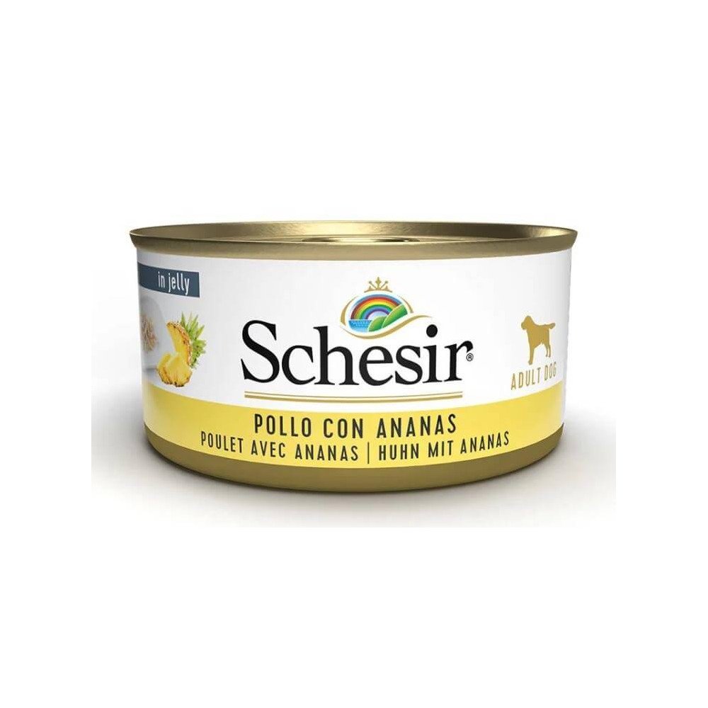 Schesir Adult Pollo con Piña en Gelatina Lata para Perros