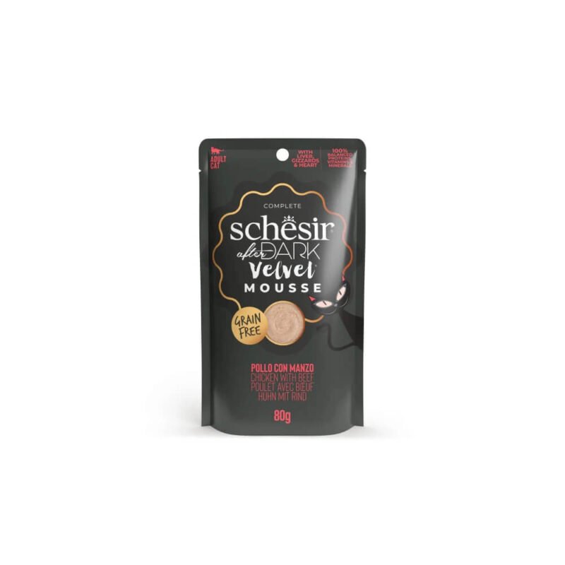 Schesir After Dark Velvet Mousse Pollo y Ternera en Sobres para Gatos