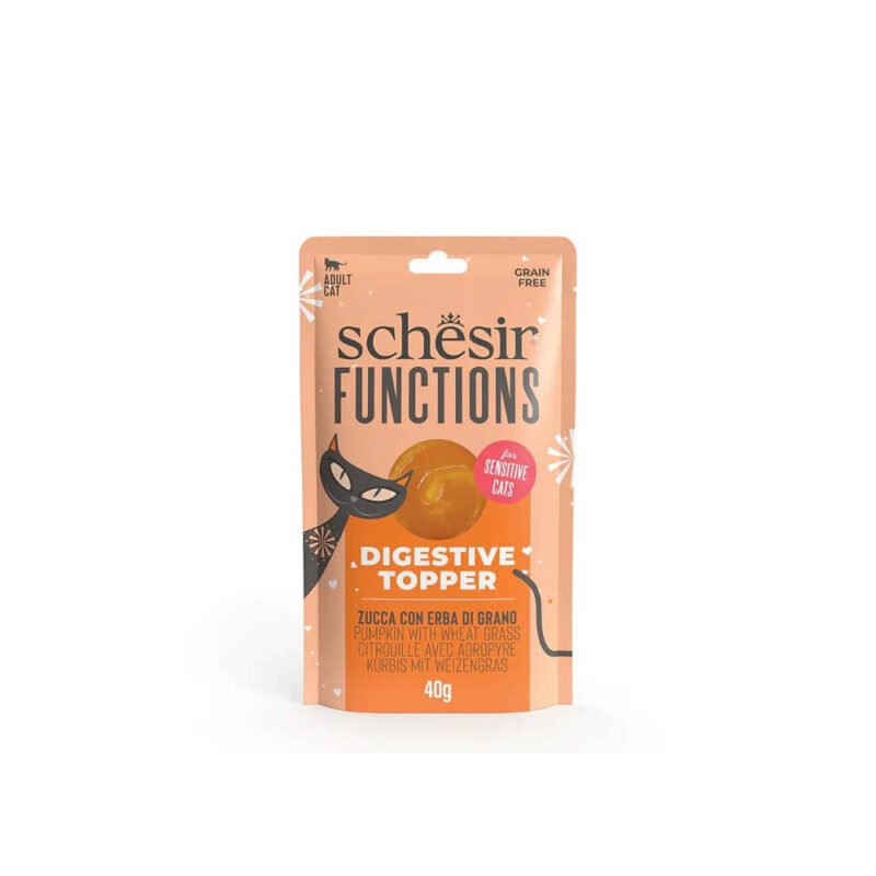 Schesir Functions Digestive Topper Calabaza con Hierba de Trigo para Gatos