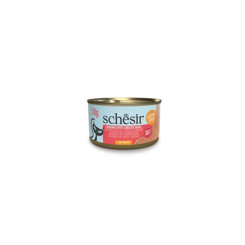 Schesir Grill Adult Sardinas con Salsa de Langosta en Paté Lata para Gatos