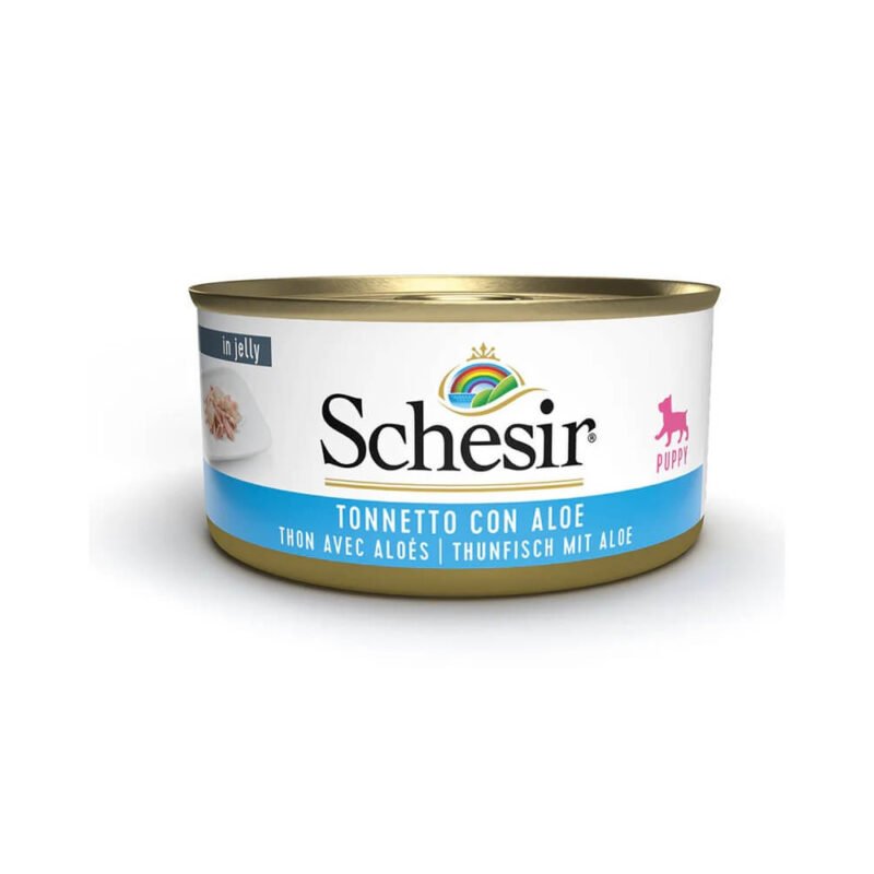 Schesir Puppy Atún con Aloe en Gelatina Lata para Perros