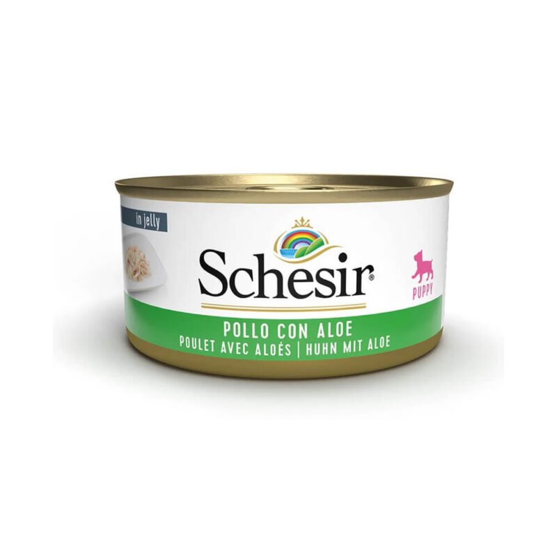 Schesir Puppy Pollo con Aloe en Gelatina Lata para Perros