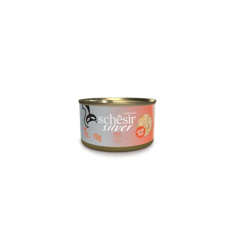 Schesir Silver Filetes de Pollo en Caldo Lata para Gatos