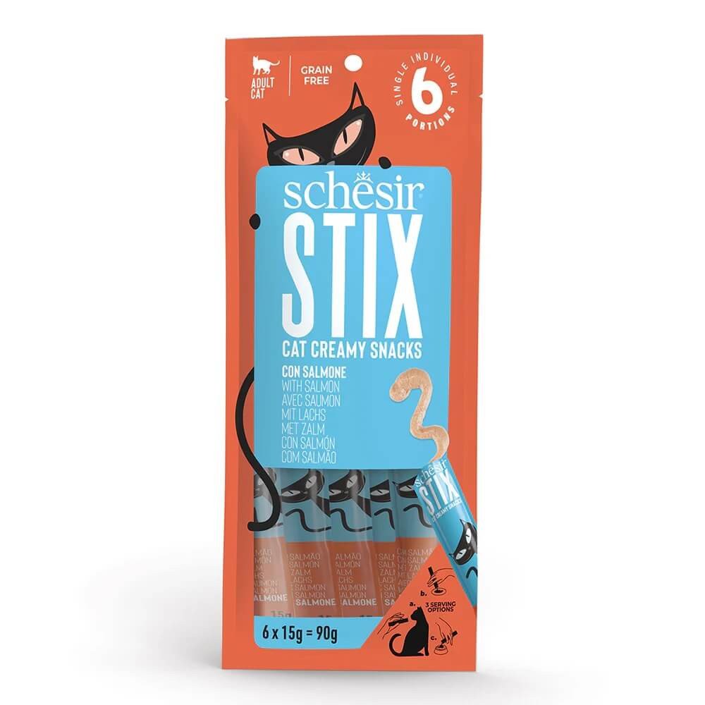 Schesir Stix Snack Creamy Salmón para Gatos