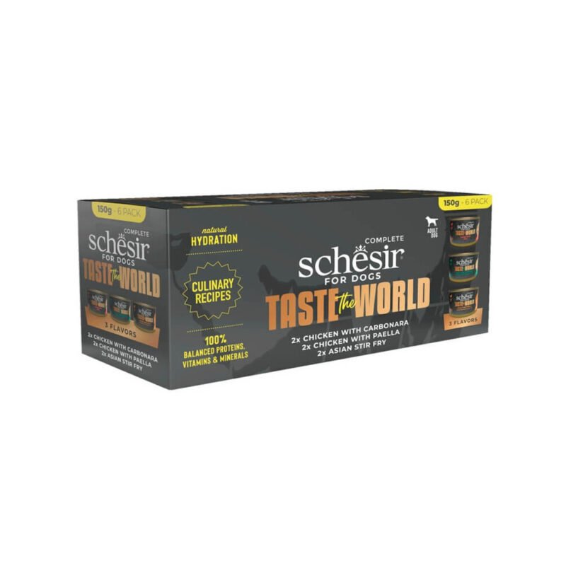 Schesir Taste The World Adult Multipack Variado en Caldo Lata para Perros