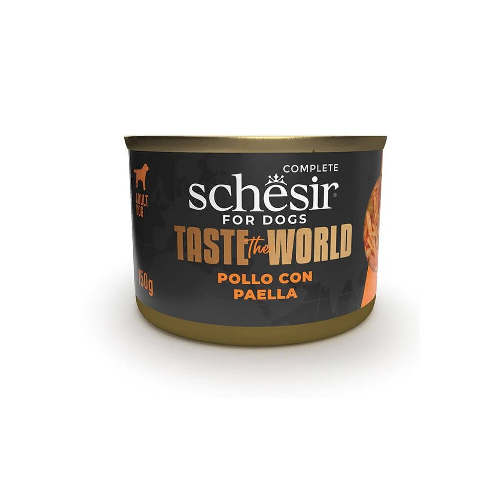 Schesir Taste The World Adult Pollo con Paella en Caldo Lata para Perros