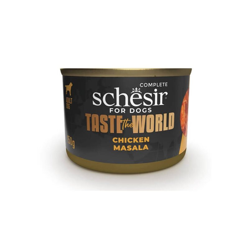 Schesir Taste The World Adult Pollo Masala en Caldo Lata para Perros