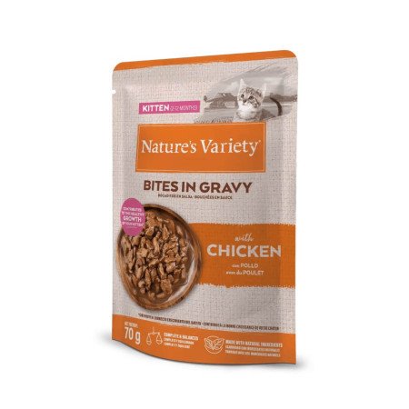 Nature's Variety Kitten Bocaditos de Pollo en Salsa Sobres