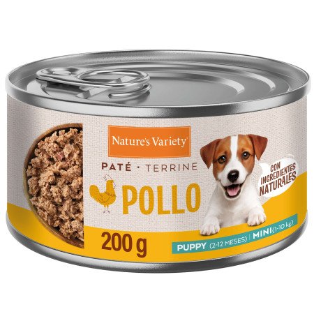 Nature's Variety Paté de Pollo Lata para Cachorros Mini