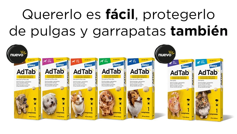 AdTab comprimidos masticables antiparasitarios para perros y gatos