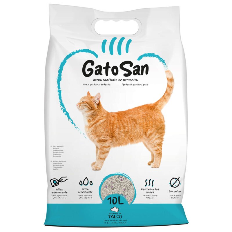 arena gatos talco