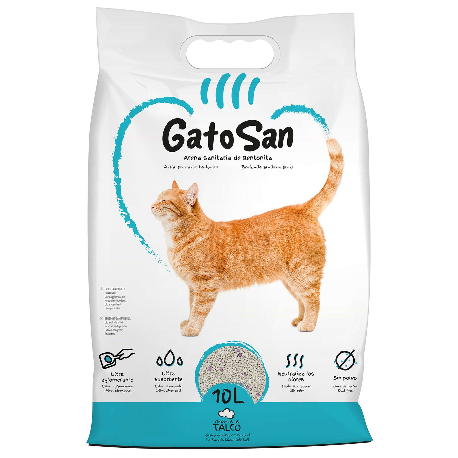 arena gatos talco