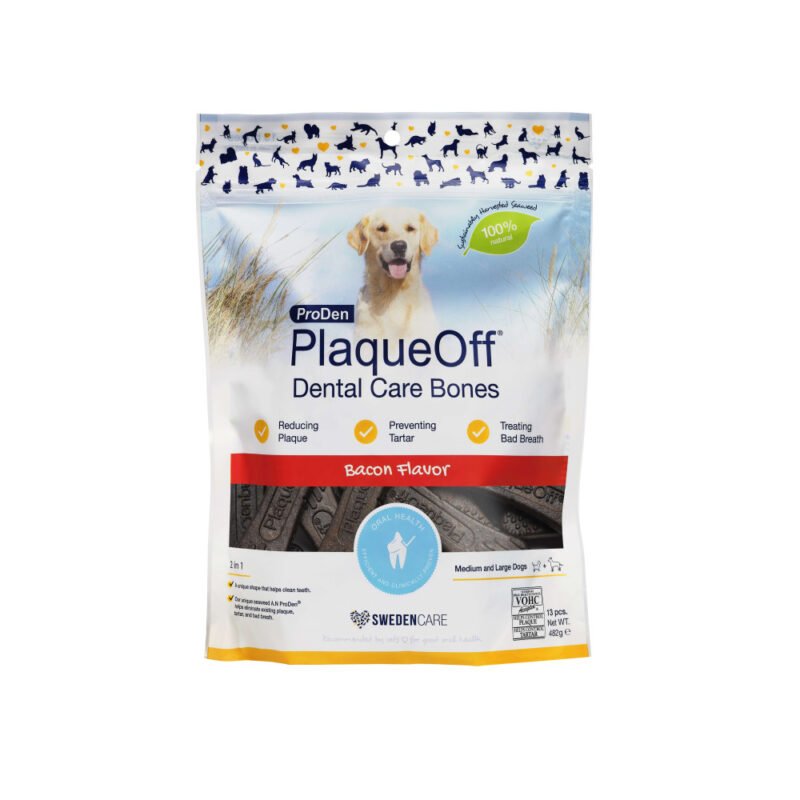 PlaqueOff Dental Care Bones Bacon para perros