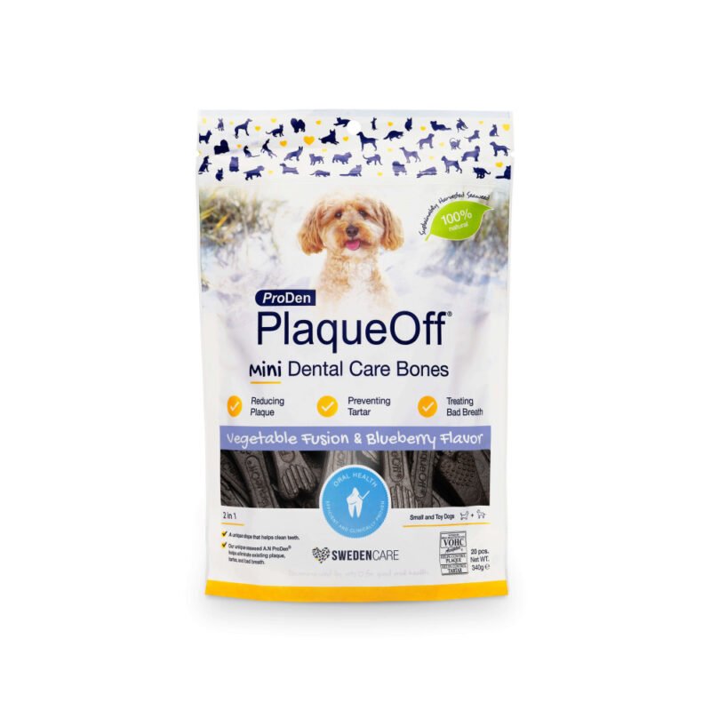 PlaqueOff Dental Care Bones Mini Arandanos para perros