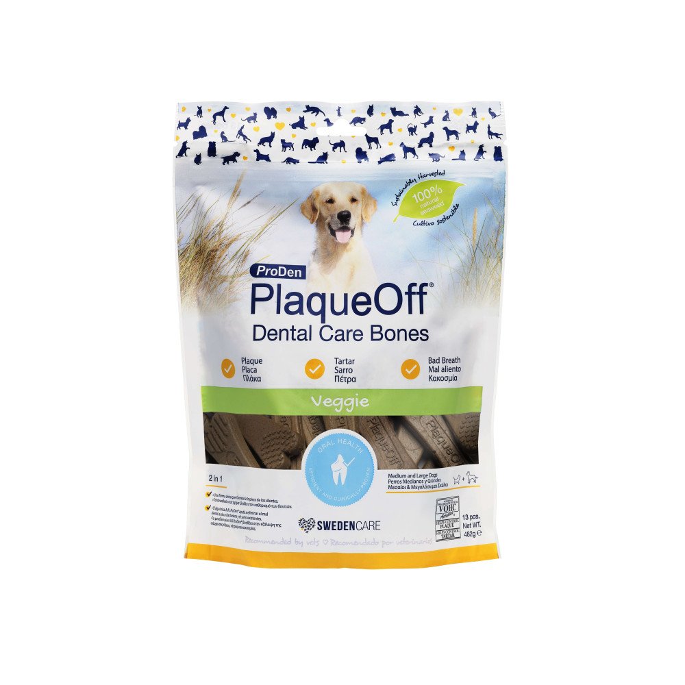 PlaqueOff Dental Care Bones Veggie para perros