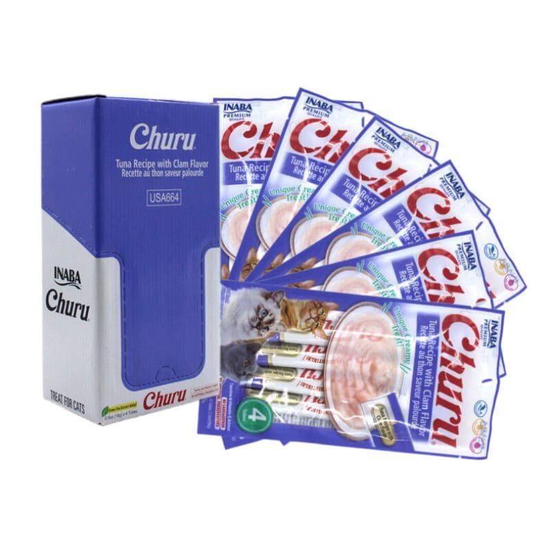 Churu Gato Atún con Almeja Snack Líquido 4 x 14 g