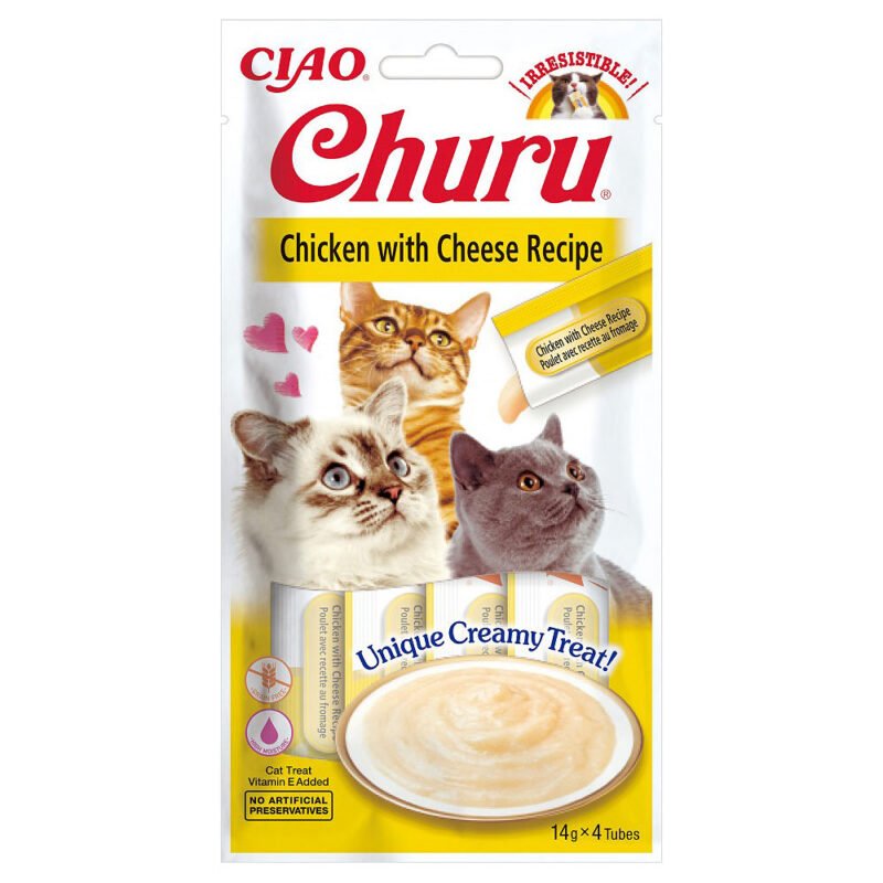 Churu Gato Pollo con Queso Snack Líquido 4 x 14 g