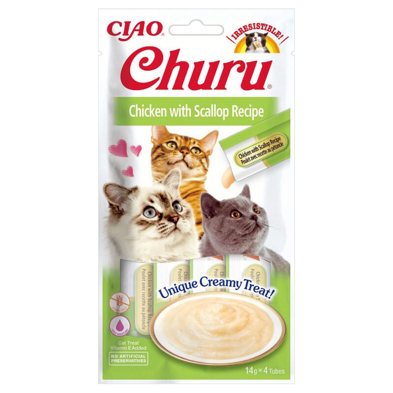 Churu Gato Pollo con Vieira Snack Líquido 4 x 14 g