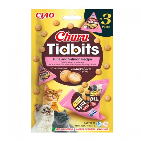 Churu Gato Tidbits Atún y Salmón 3 x 12 g