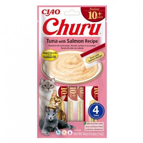 Churu Gato Senior +10 Atún con Salmón 4 x 14 g