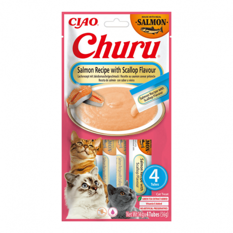 Churu Gato Salmón con Vieira 4 x 14 g