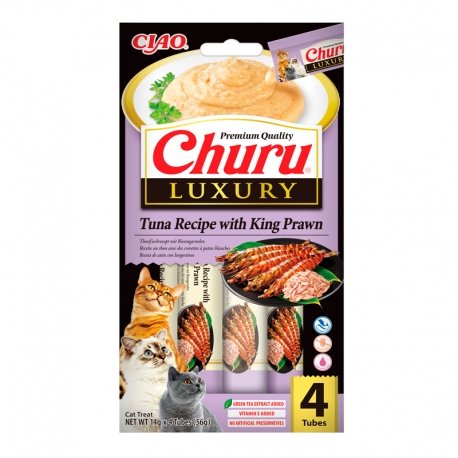 Churu Gato Luxury Atún con Langostinos 4 x 14 g