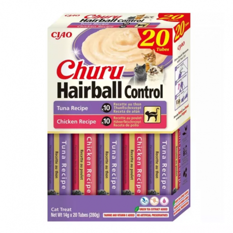 Churu Gato Anti-bolas de Pelo Variedades Pollo y Atún 20 x 14 g